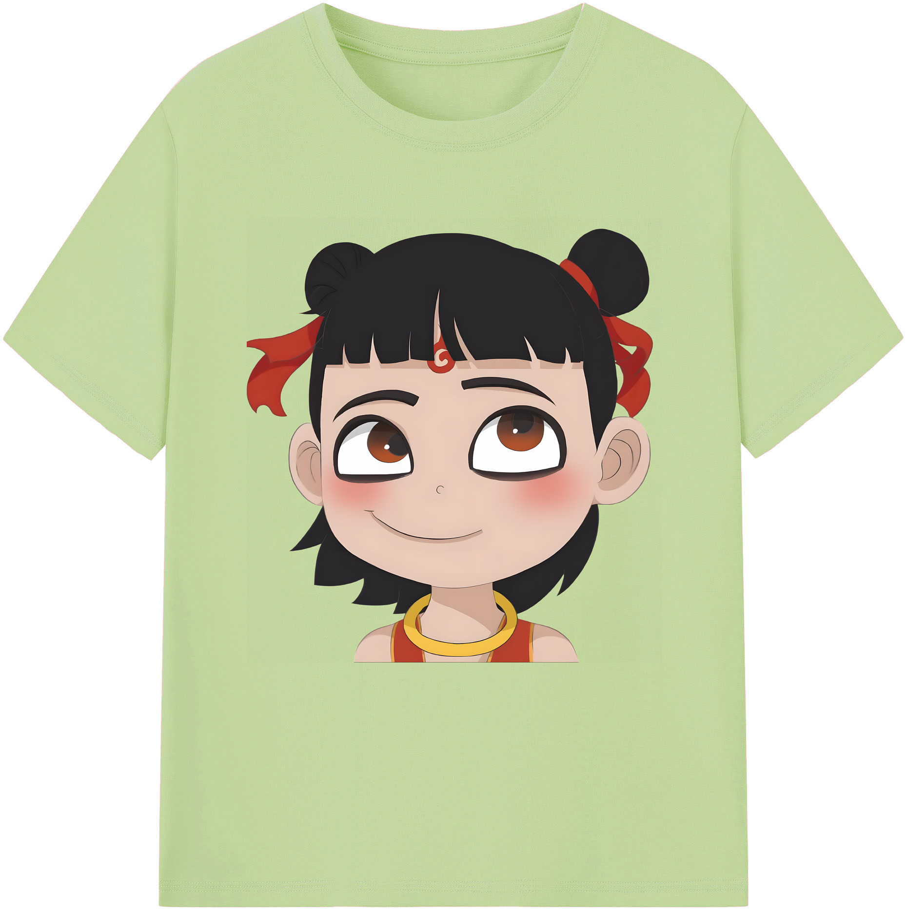 （画像用） Ne Zha 2 ナタ 魔童の大暴れ 綿100％半袖Tシャツ（フロントプリント）